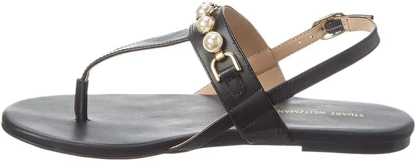 Stuart Weitzman Perla T-Strap Leather Sandals