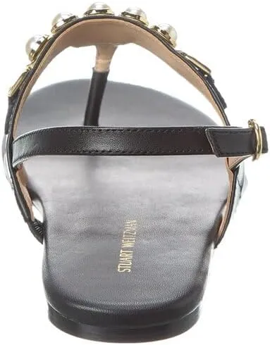 Stuart Weitzman Perla T-Strap Leather Sandals