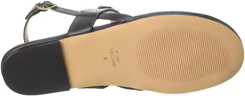 Stuart Weitzman Perla T-Strap Leather Sandals