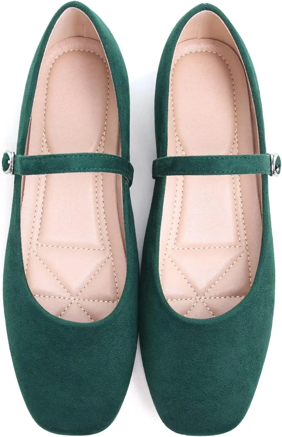 Stunner Mary Jane Square Toe Black Ballet Flats for Women - Comfortable Ankle Strap Casual Slip On Flats