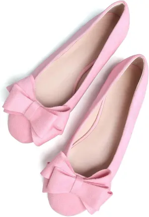 Stunner Women's Dress Flats Cute Round Toe Bowknot Flats Comfortable Ballet Flats Casual Slip On Flat Shoes