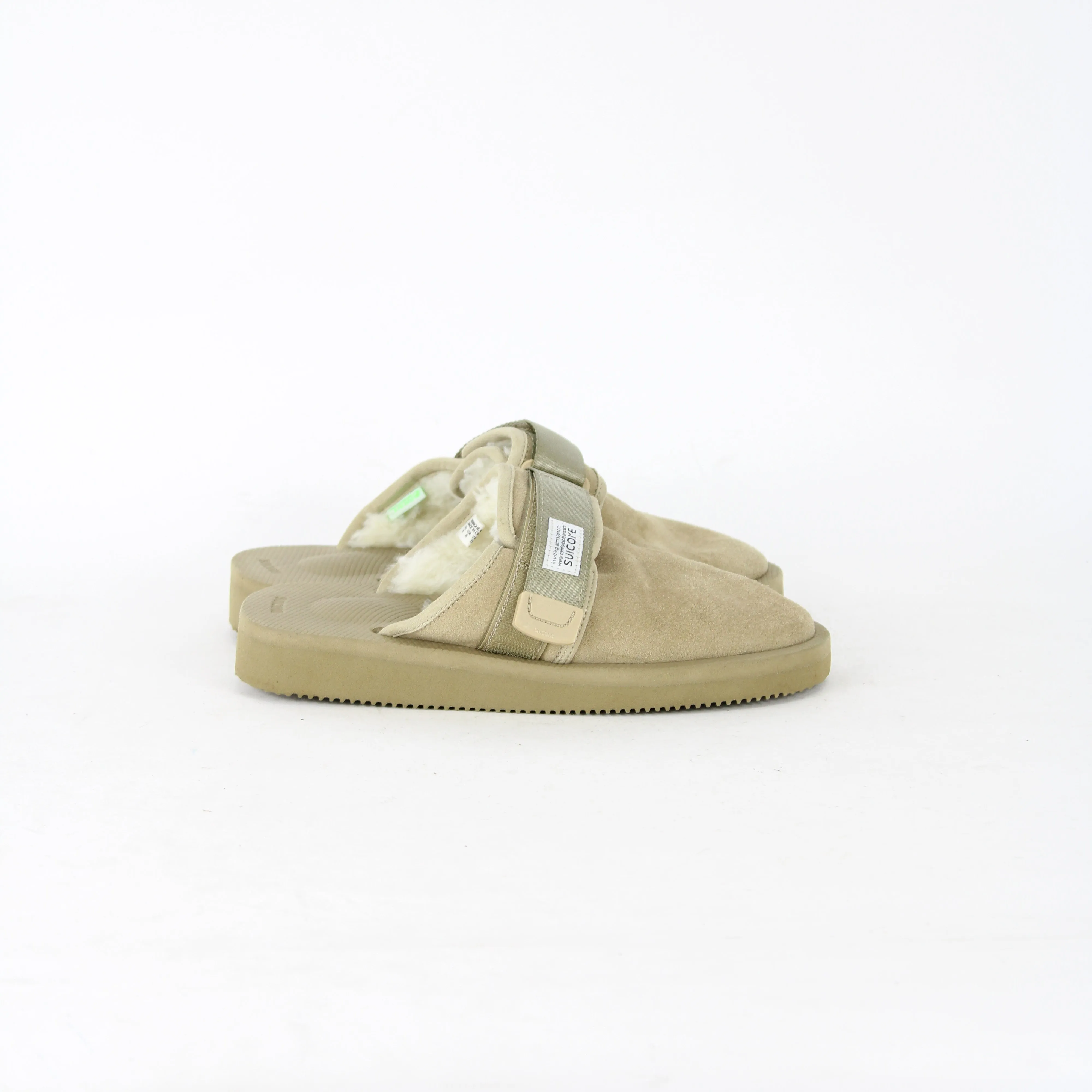 Suicoke Beige Suede Slippers