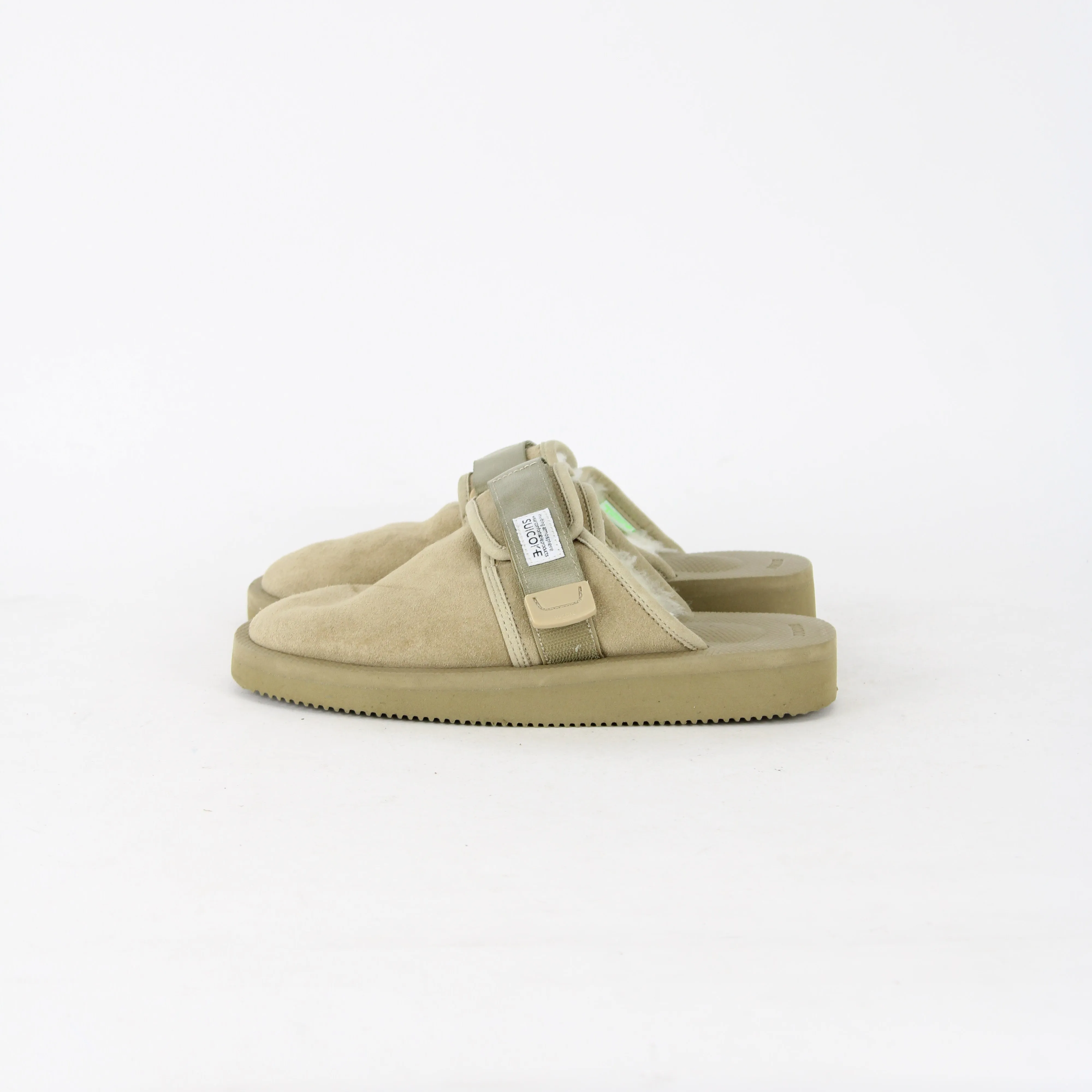 Suicoke Beige Suede Slippers