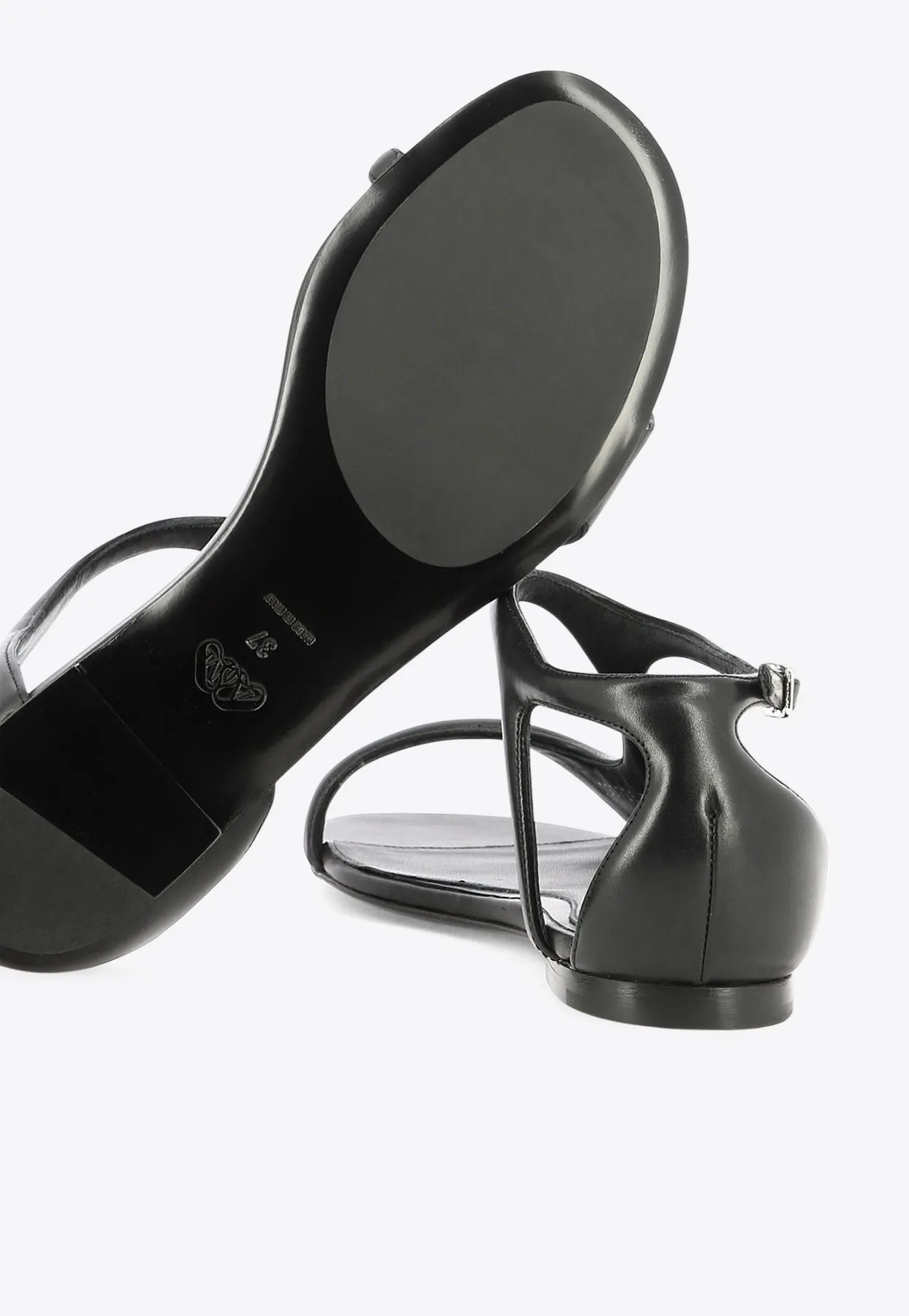 Suppleness Leather Flat Sandals