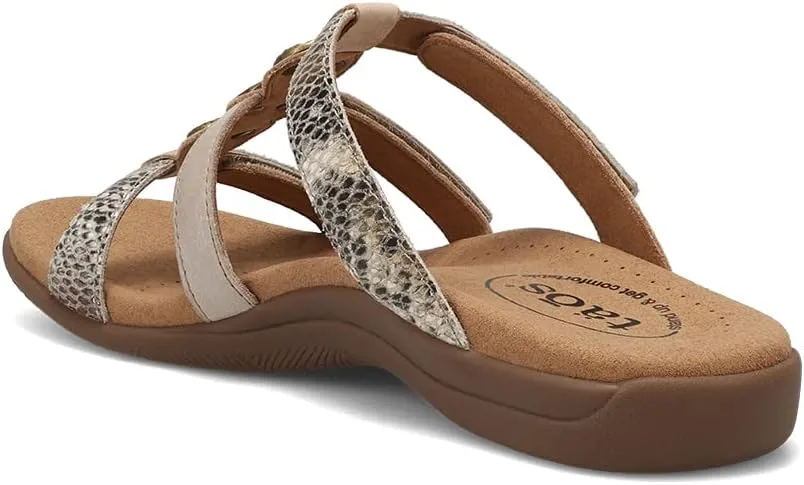 Taos Prize 4 Women's Walking Sandal - Stylish and Adjustable Three Strap Open Back Slide On Walking Sandal with Premium Arch Support and Cushioning for All Day Comfort