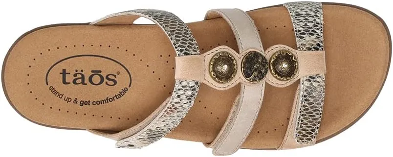 Taos Prize 4 Women's Walking Sandal - Stylish and Adjustable Three Strap Open Back Slide On Walking Sandal with Premium Arch Support and Cushioning for All Day Comfort