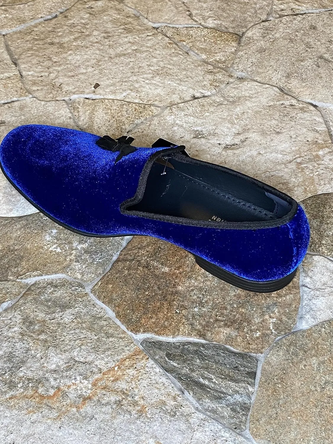 Terroni Men's Slip-On Loafer Shoe-Faux Suede-Tassel-Fashionable-Italian Design-Luxury Comfort Dress Shoe- Wedding Shoe-Prom Shoe (Royal Blue, 10)