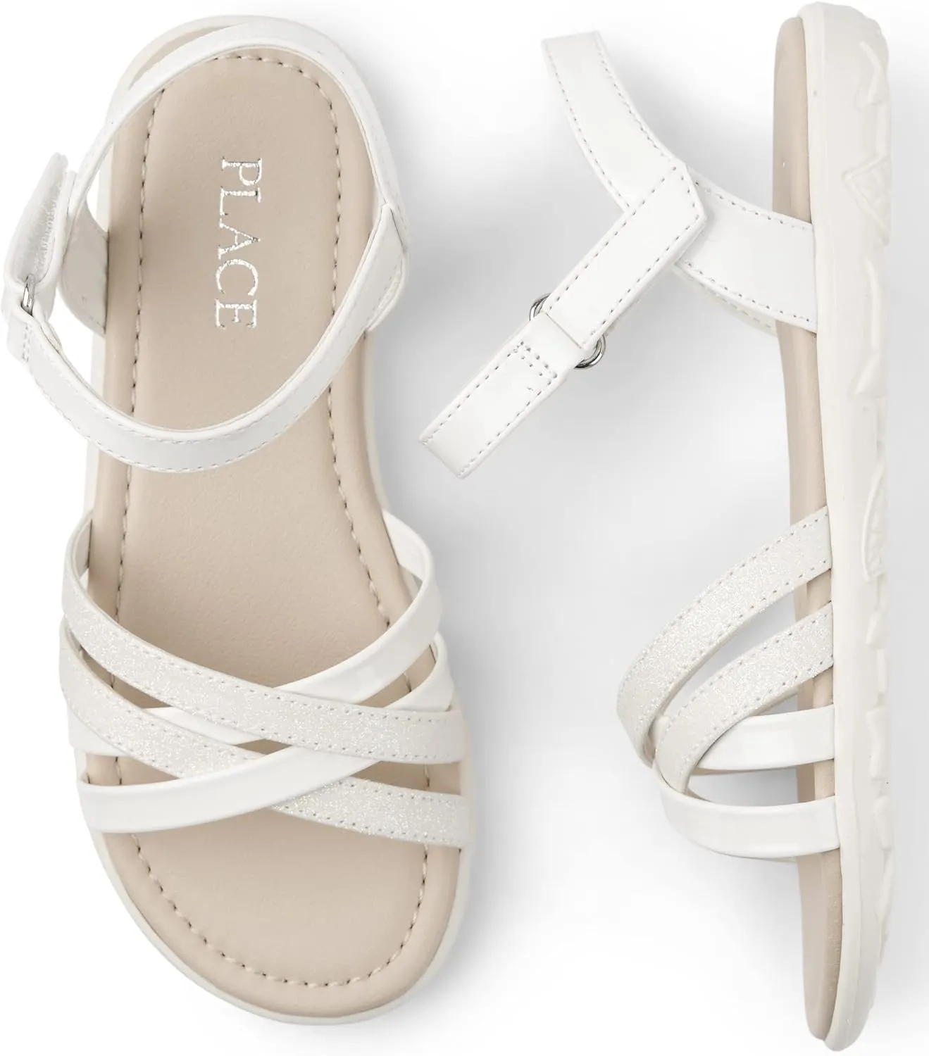 The Children's Place Girls Flat Sandals with Adjustable Ankle Strap