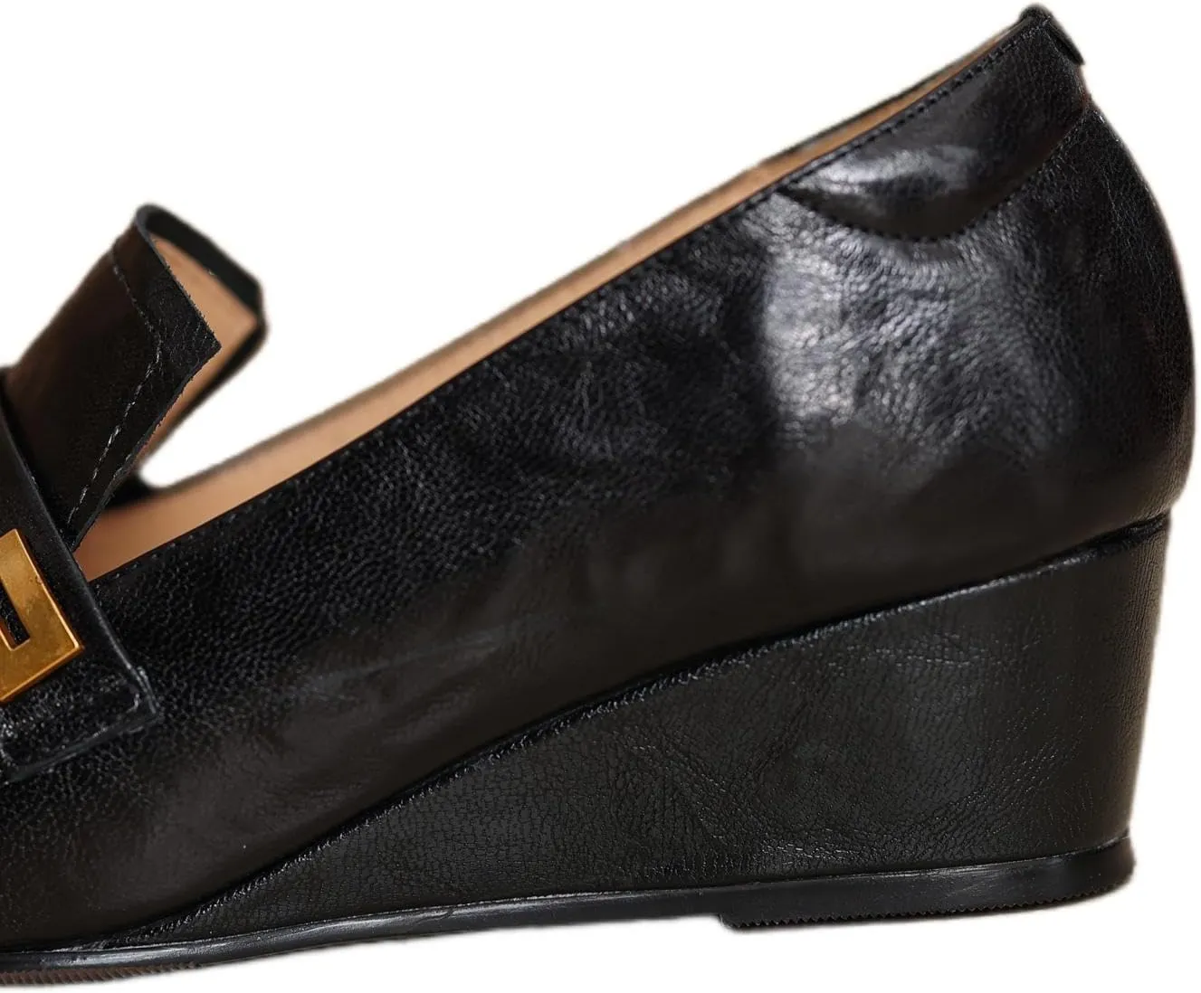 TinaCus Women's Handmade Geniuine Leather Casual Solid Square Toe Wedge Heel Slip On Penny Loafer Shoes