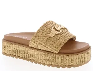 Top Tracy-36 Chunky Platform Slip-on  Open Round Toe Mule Slide-beige