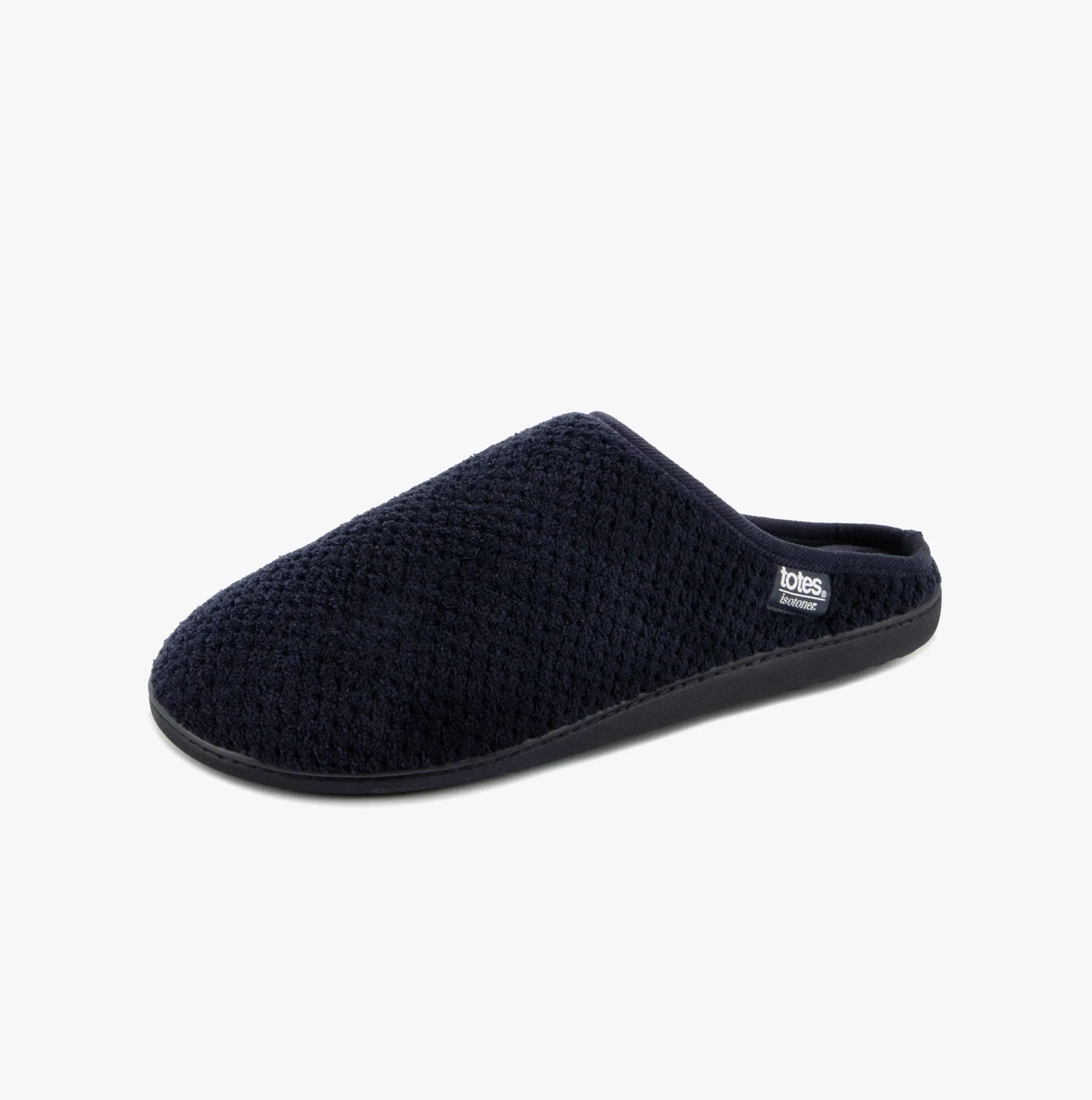 Totes Isotoner SWEPT BACK POPCORN MULE Mens Mule Slippers Navy