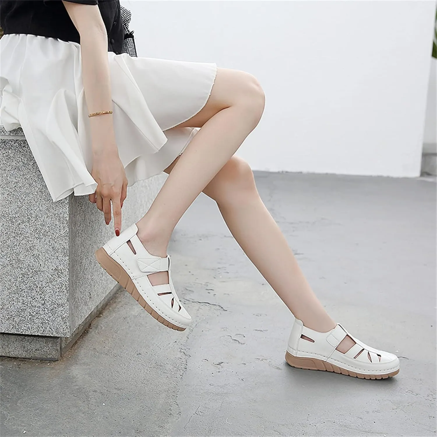 Touchmosees Bohemia Wedge Sandals - Women's Ankle Strap Causal Gladiator Shoes Summer Outdoor Beach Athletic Sandals