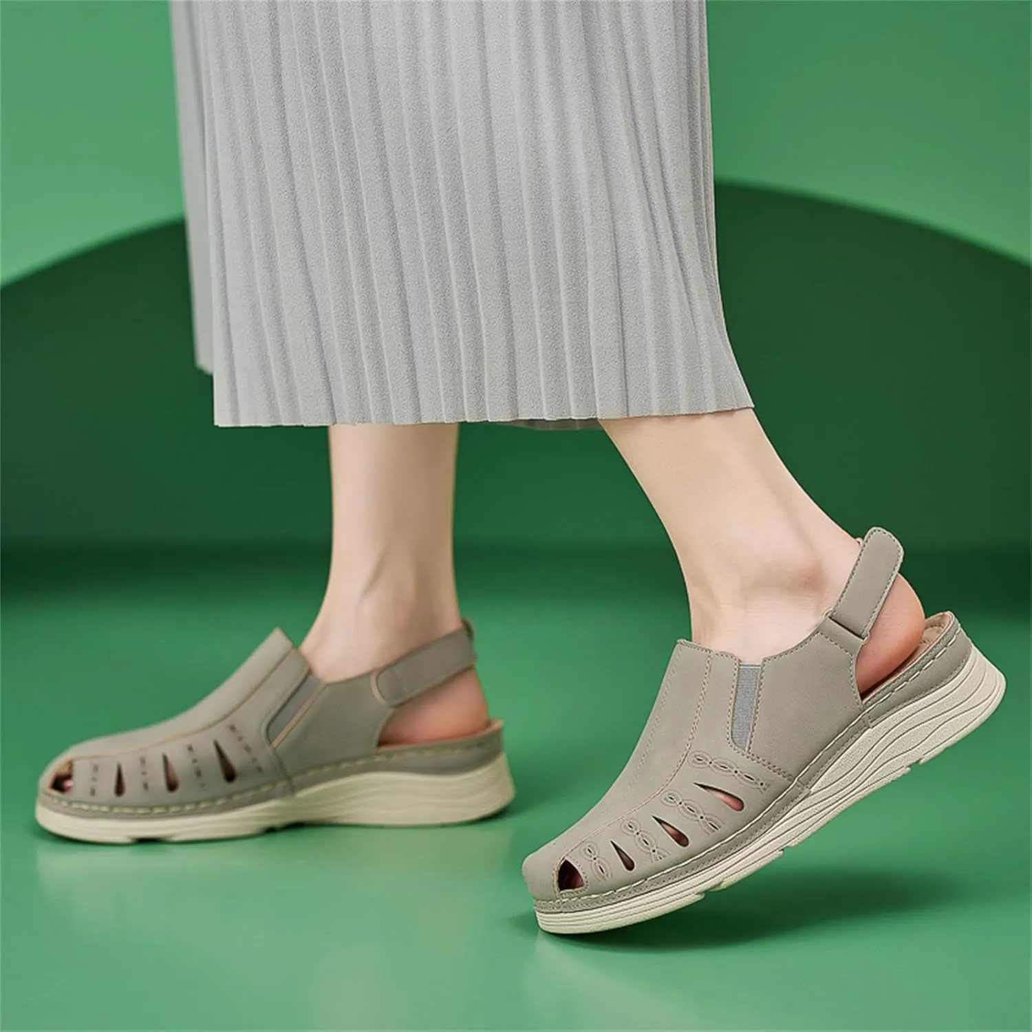 Touchmosees Bohemia Wedge Sandals - Women's Ankle Strap Causal Gladiator Shoes Summer Outdoor Beach Athletic Sandals