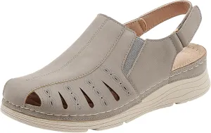 Touchmosees Bohemia Wedge Sandals - Women's Ankle Strap Causal Gladiator Shoes Summer Outdoor Beach Athletic Sandals