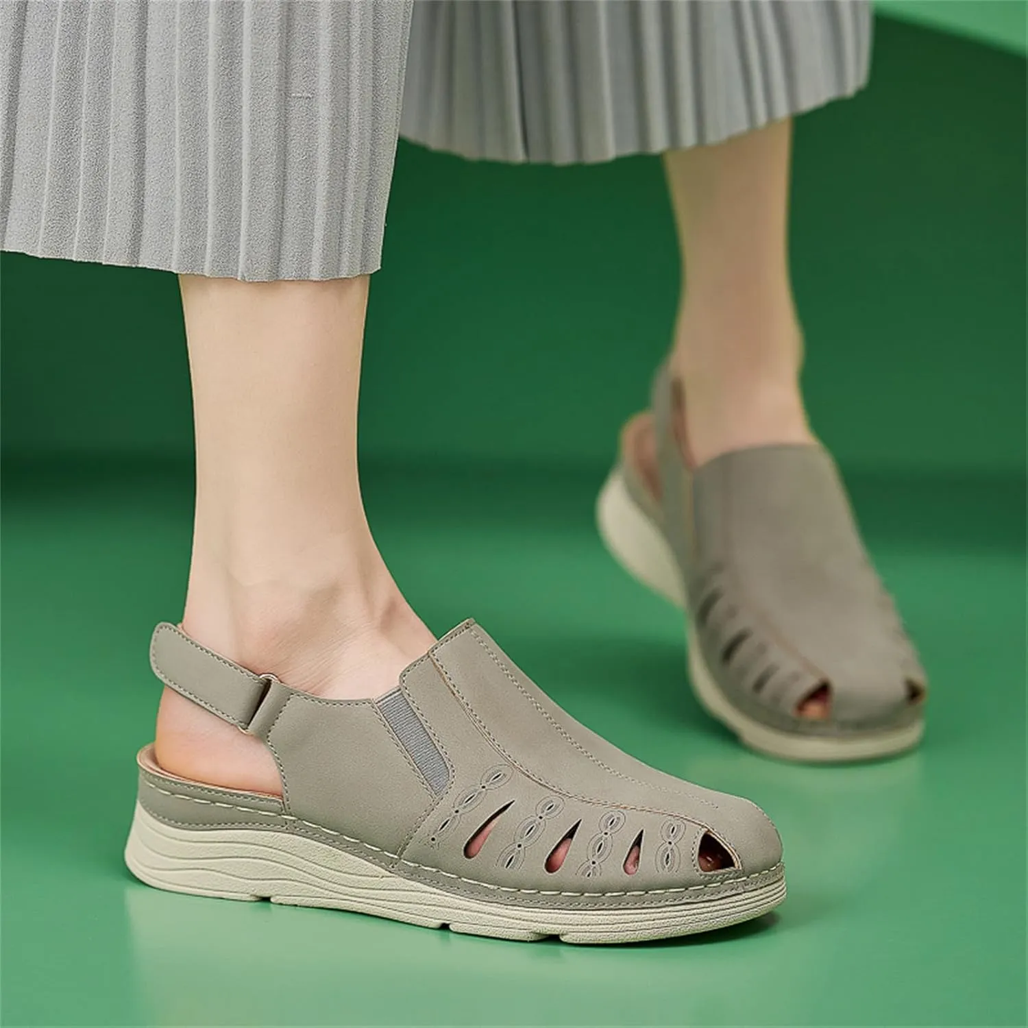Touchmosees Bohemia Wedge Sandals - Women's Ankle Strap Causal Gladiator Shoes Summer Outdoor Beach Athletic Sandals