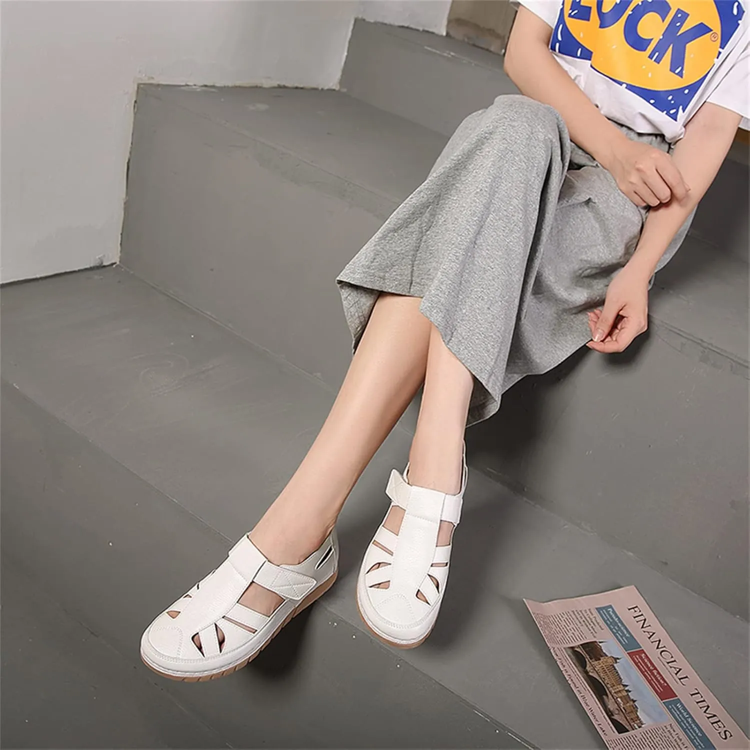 Touchmosees Bohemia Wedge Sandals - Women's Ankle Strap Causal Gladiator Shoes Summer Outdoor Beach Athletic Sandals