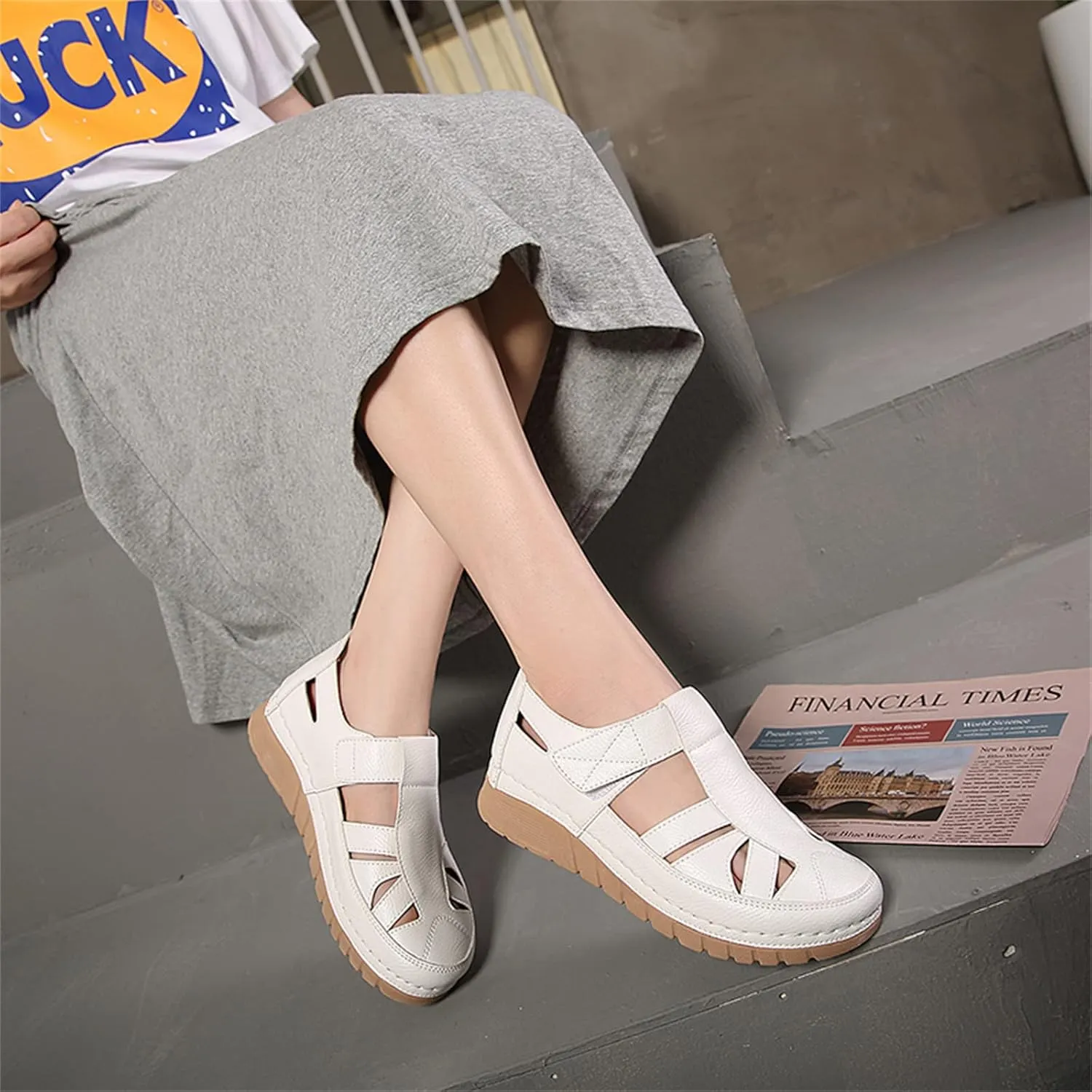 Touchmosees Bohemia Wedge Sandals - Women's Ankle Strap Causal Gladiator Shoes Summer Outdoor Beach Athletic Sandals