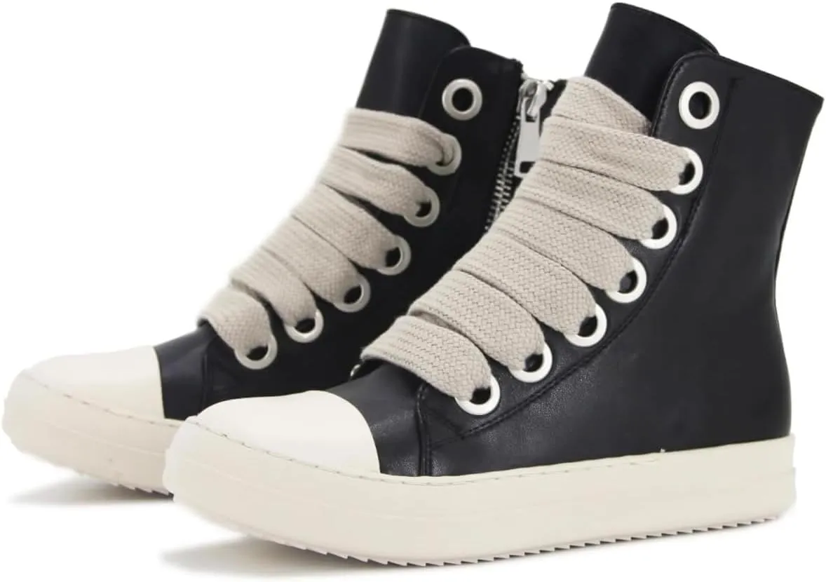 Trendy High Top Platform Sneakers for Women Breathable PU Leather Trainer Sneakers, Comfortable, Lighweight and Stylish. Sizes 6-13.