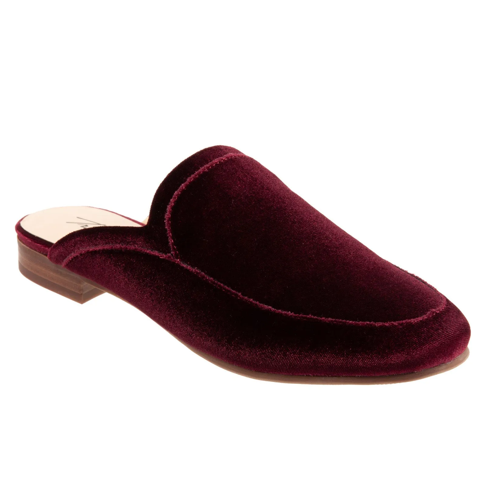 Trotters Ginette T2159-628 Womens Burgundy Suede Slip On Mule Sandals Shoes