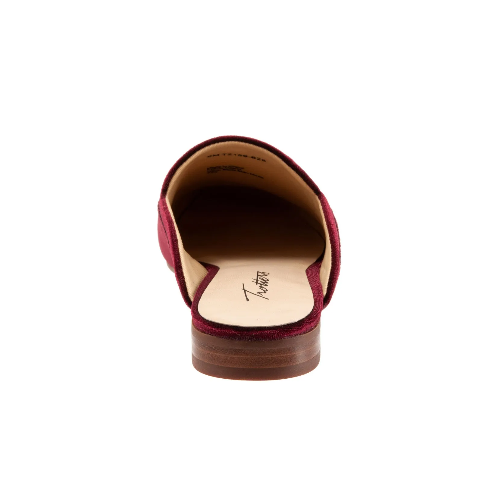 Trotters Ginette T2159-628 Womens Burgundy Suede Slip On Mule Sandals Shoes