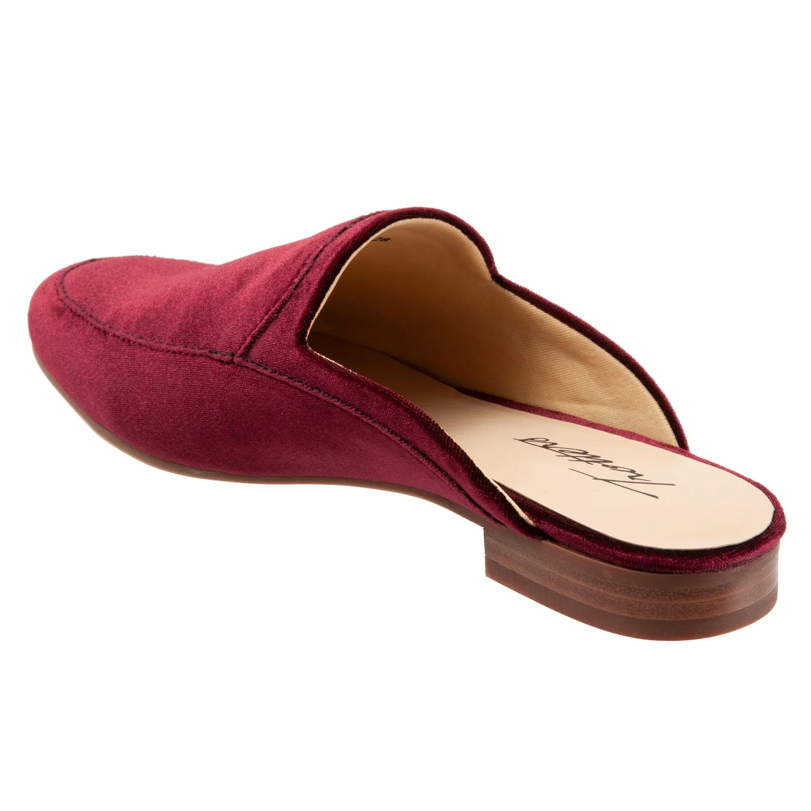 Trotters Ginette T2159-628 Womens Burgundy Suede Slip On Mule Sandals Shoes
