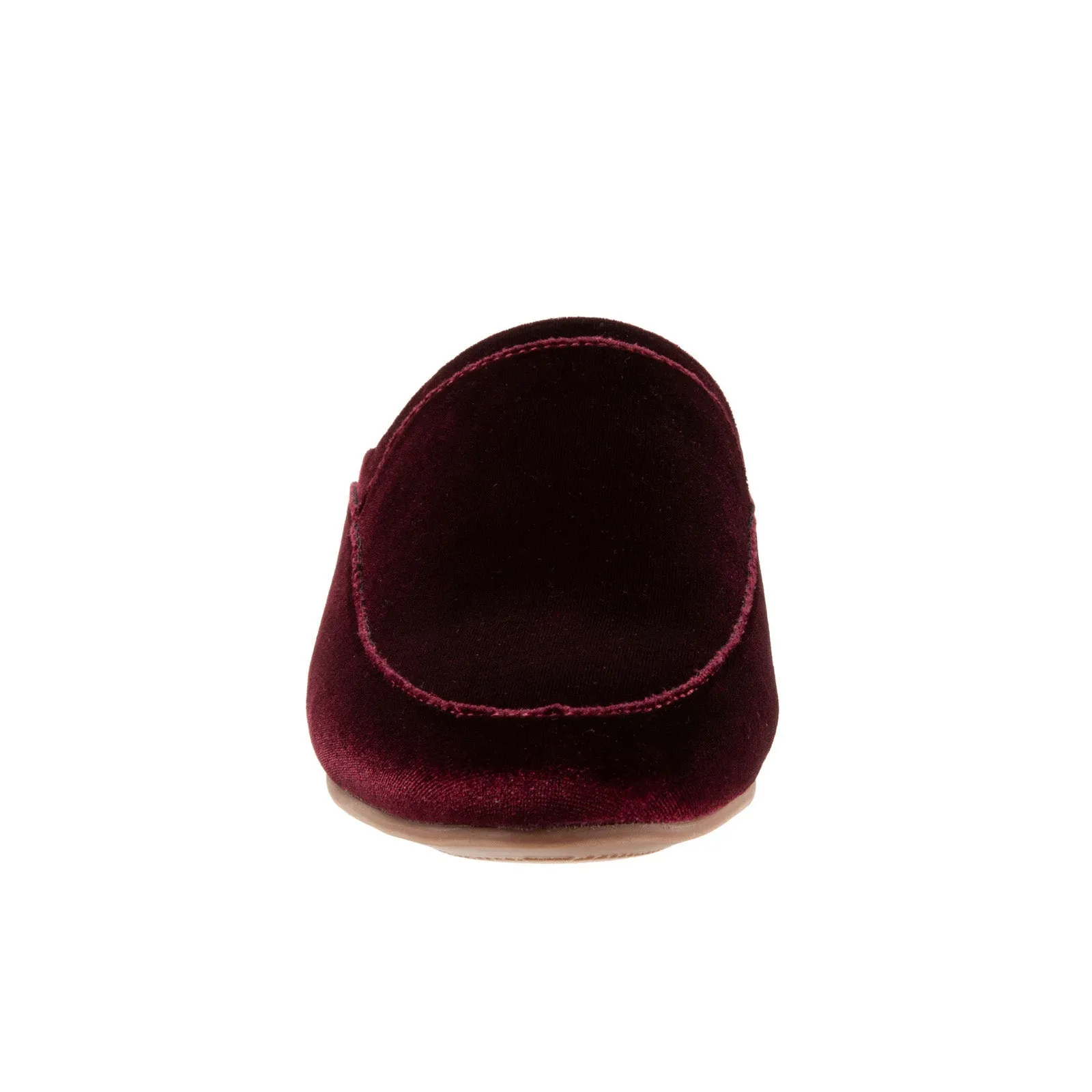 Trotters Ginette T2159-628 Womens Burgundy Suede Slip On Mule Sandals Shoes