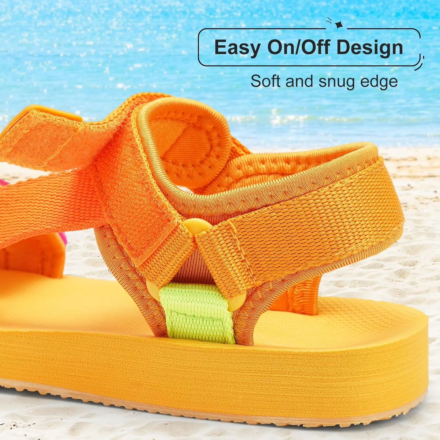 Unisex-Child Big Kids Sandals Adjustable Straps Slip on Athletic Sandals Outdoor Casual Shoes