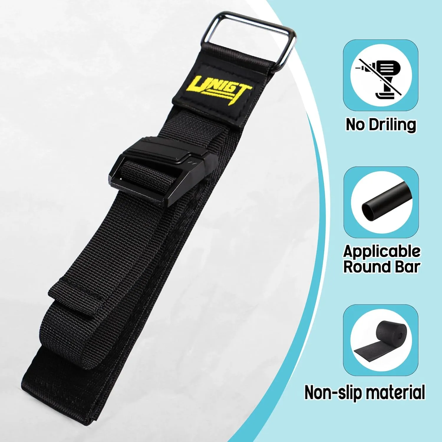 Upgraded UTV Gun Holder for Shovel Rifle Bow, Roll Bar Mount Tool Strap Compatible with Polaris RZR Ranger Can am SXS ATV Boat Lawn Movers - 4 Pack