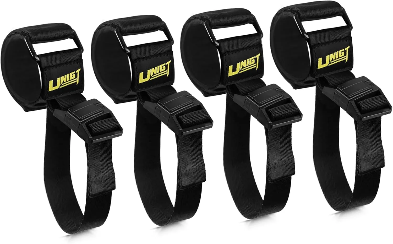 Upgraded UTV Gun Holder for Shovel Rifle Bow, Roll Bar Mount Tool Strap Compatible with Polaris RZR Ranger Can am SXS ATV Boat Lawn Movers - 4 Pack