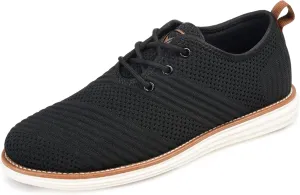 Vance Co. Men's Novak Tru Comfort Foam Knit Lace-up Round Toe Dress Shoe - Black, Size: 13
