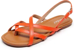 VenusCelia Women's X-Band Strap Flat Sandal
