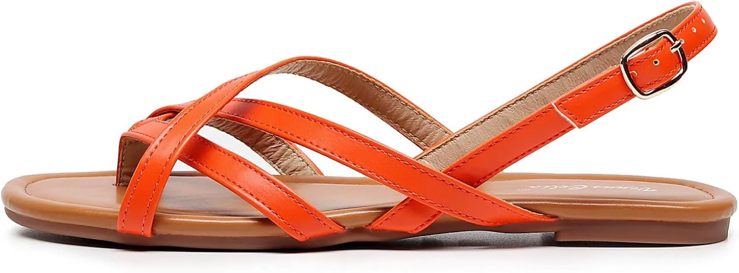 VenusCelia Women's X-Band Strap Flat Sandal