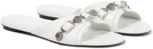 Vertundy Women’s Flat Slide Slippers - Round Open Toe Rivet Sandals Slip on Casual Shoes for Summer Beach Daily Wear