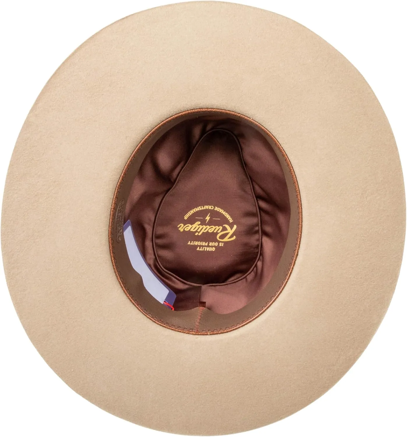 Vintage Wide Brim Fedora Hats 100% Wool Stiff Felt Hat Panama Rancher Hat with Lightning Logo Handmade Distressed/Burned