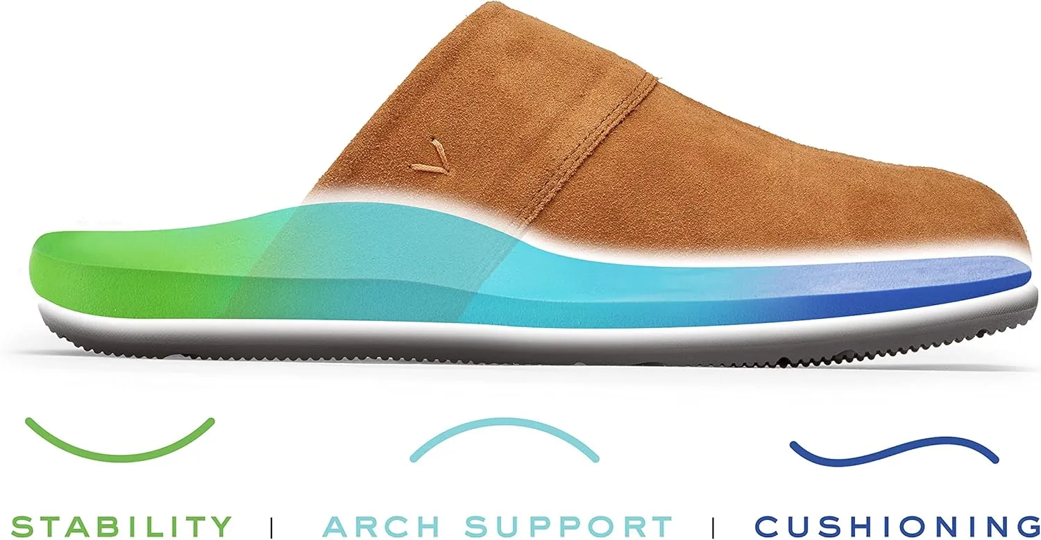 Vionic Men's Bridges Alfons Mule Sipper- Comfortable Spa House Slippers That Includes an Orthotic Insole and Cushioned Outsole for Arch Support, Soft House Shoes for Men