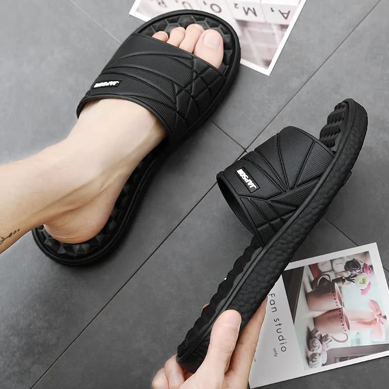 Waterproof Slide Sandal for Men,Thick Soft Sole Quick Dry Home Shower Shoes