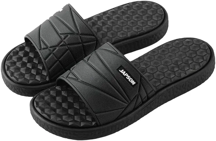 Waterproof Slide Sandal for Men,Thick Soft Sole Quick Dry Home Shower Shoes