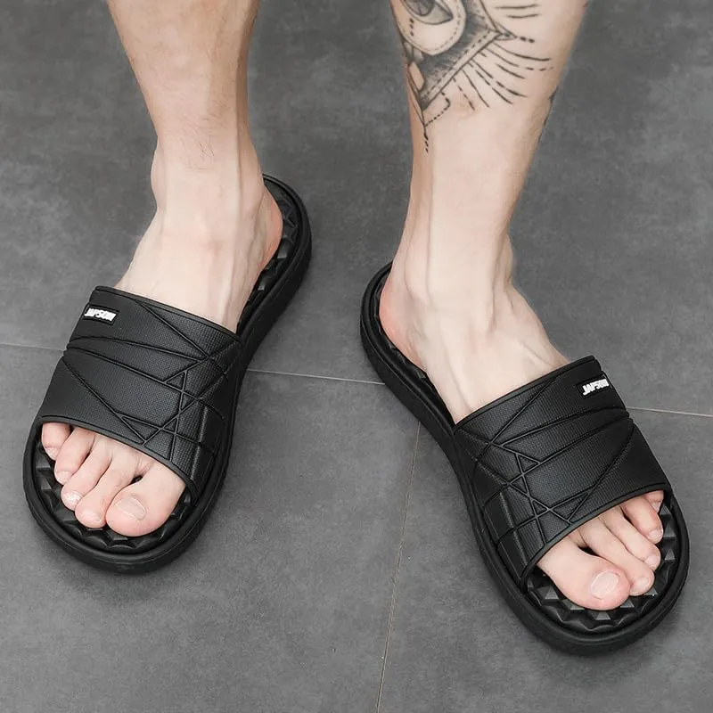 Waterproof Slide Sandal for Men,Thick Soft Sole Quick Dry Home Shower Shoes