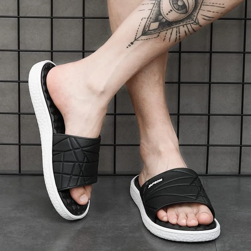 Waterproof Slide Sandal for Men,Thick Soft Sole Quick Dry Home Shower Shoes