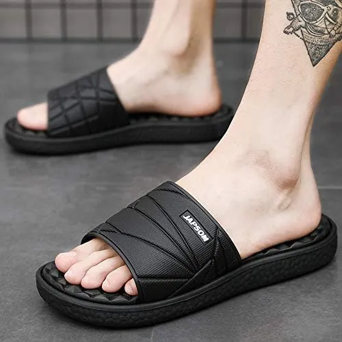Waterproof Slide Sandal for Men,Thick Soft Sole Quick Dry Home Shower Shoes
