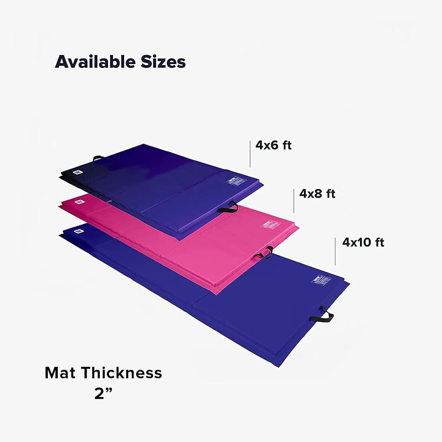 We Sell Mats 4 ft x 10 ft x 2 in Personal Fitness & Exercise Mat, Lightweight and Folds for Carrying