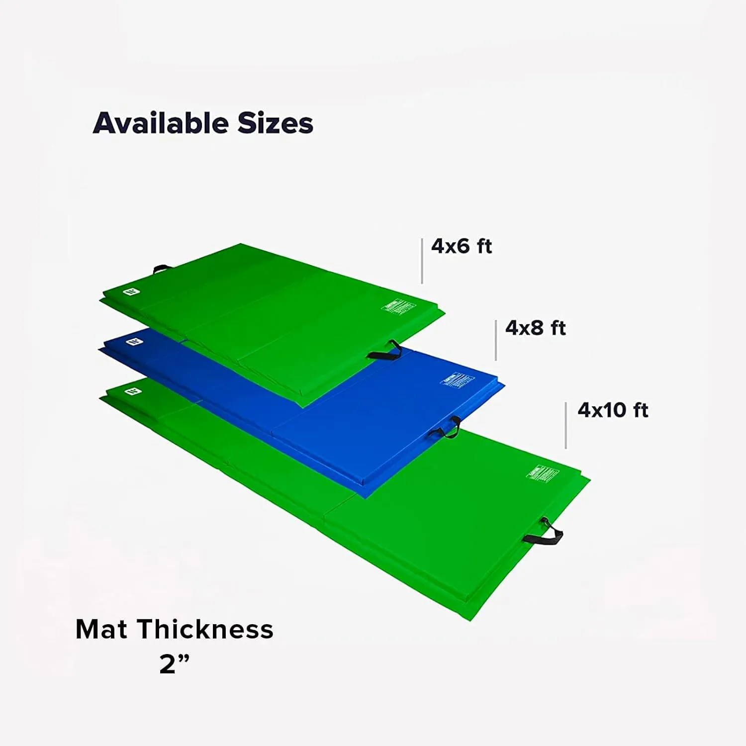 We Sell Mats - 4 ft x 8 ft x 2 in Personal Fitness & Exercise Mat for Home Workout - Lightweight and Folds for Carrying – All Purpose Home Gym Mat – Thick Mat for Yoga, Pilates, Stretches, and Floor Exercises