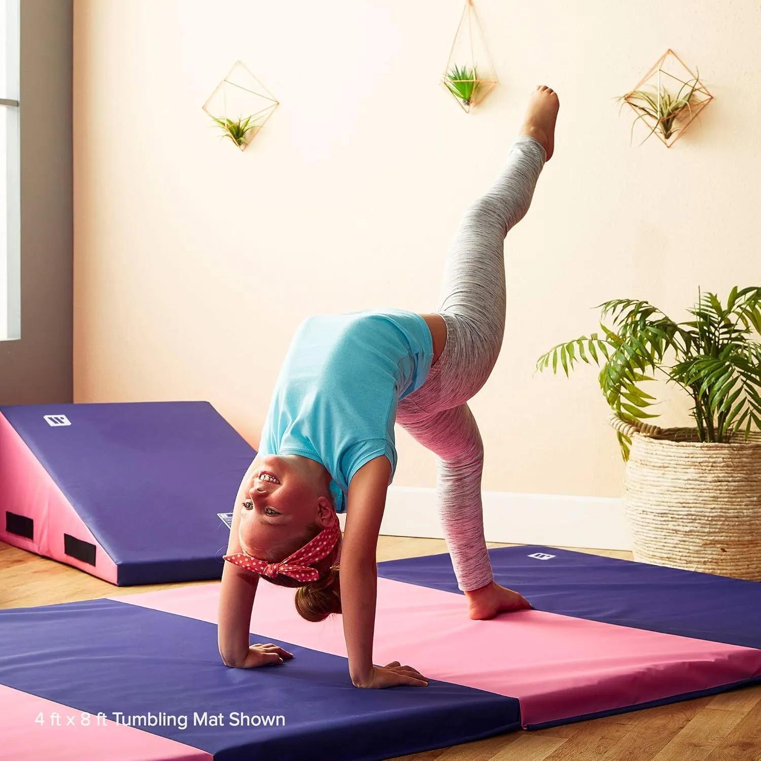 We Sell Mats Gymnastics Mat, Folding Tumbling Mat, Portable with Hook & Loop Fasteners