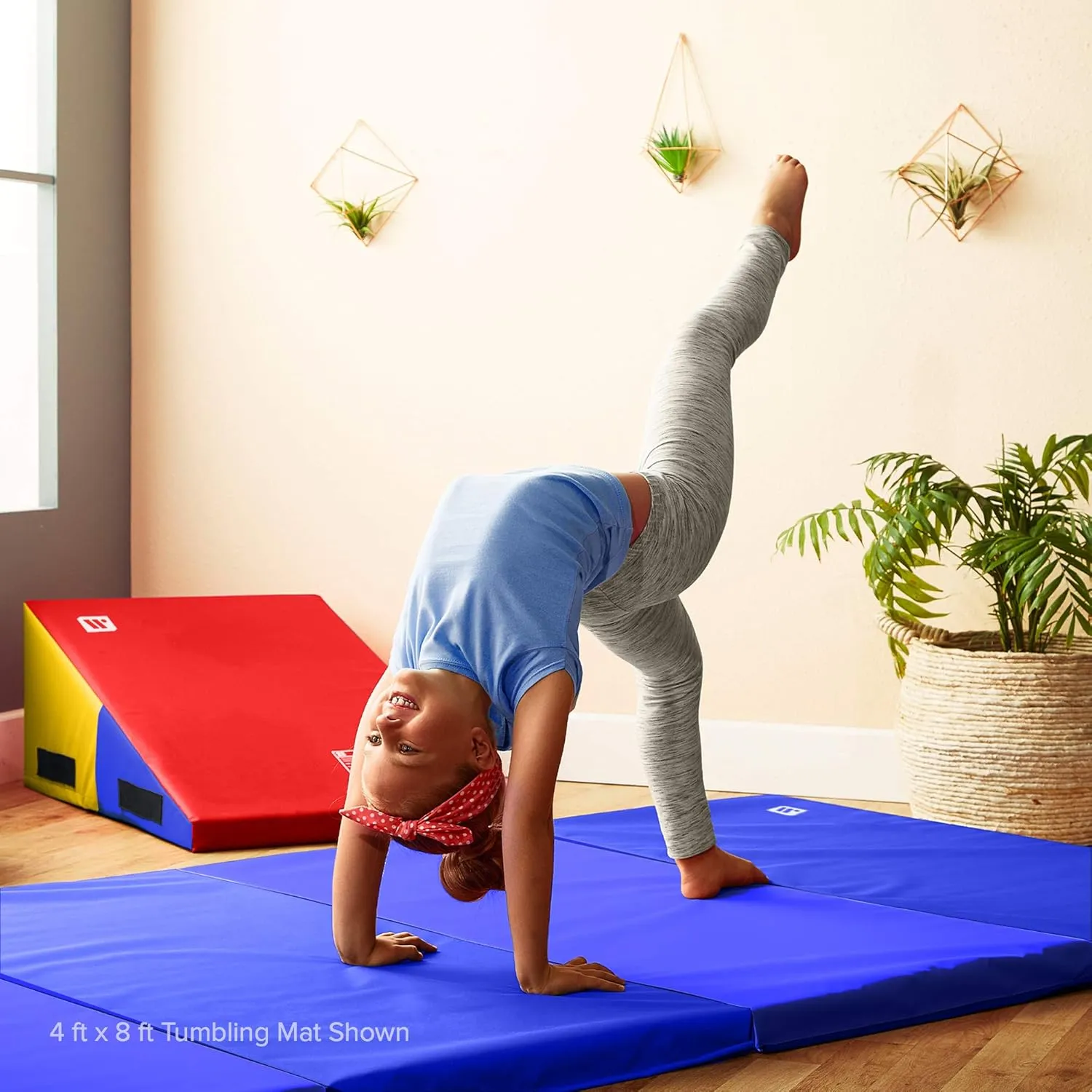 We Sell Mats Gymnastics Mat, Folding Tumbling Mat, Portable with Hook & Loop Fasteners