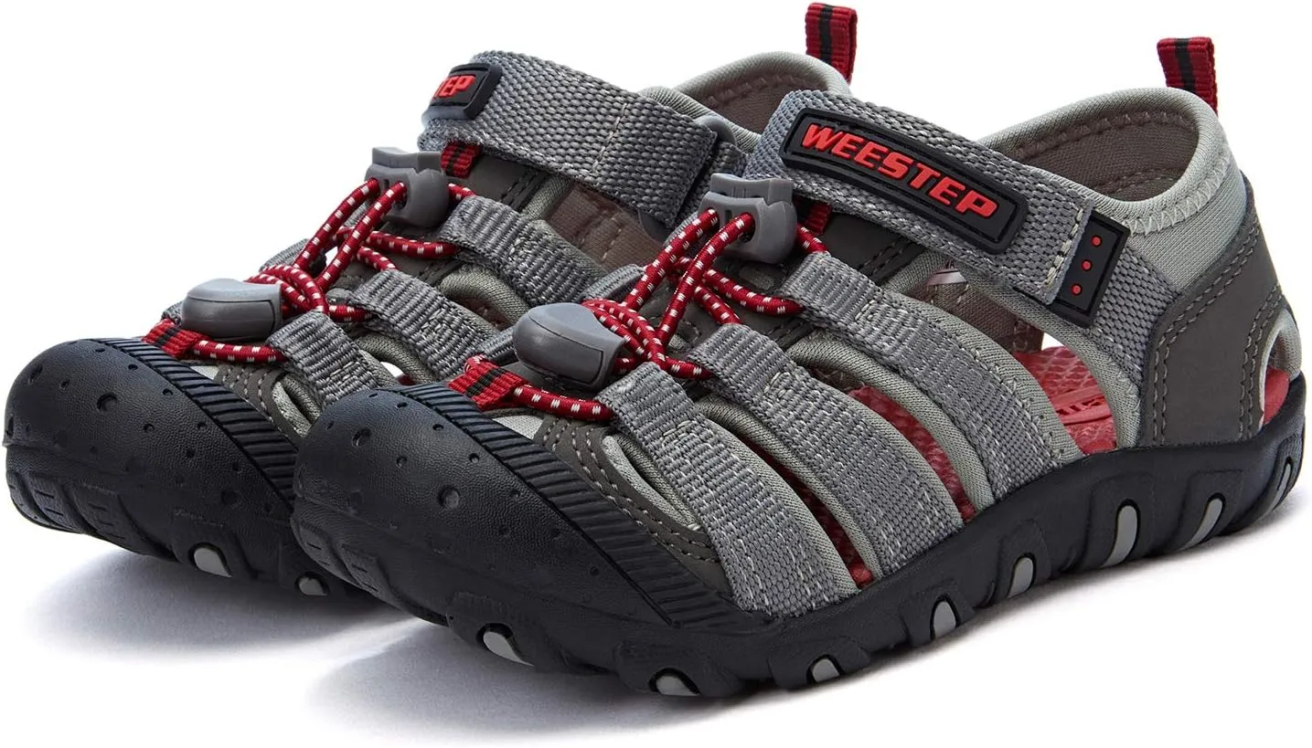 Weestep Toddler Little Kid Boys and Girls Close Toe Hook Loop Sandal