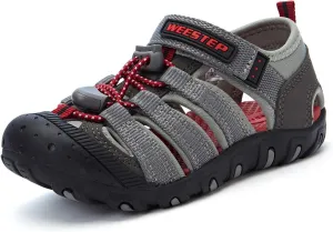 Weestep Toddler Little Kid Boys and Girls Close Toe Hook Loop Sandal