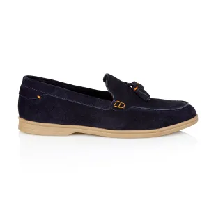 Wembley Suede Leather Tassel Loafers - Navy