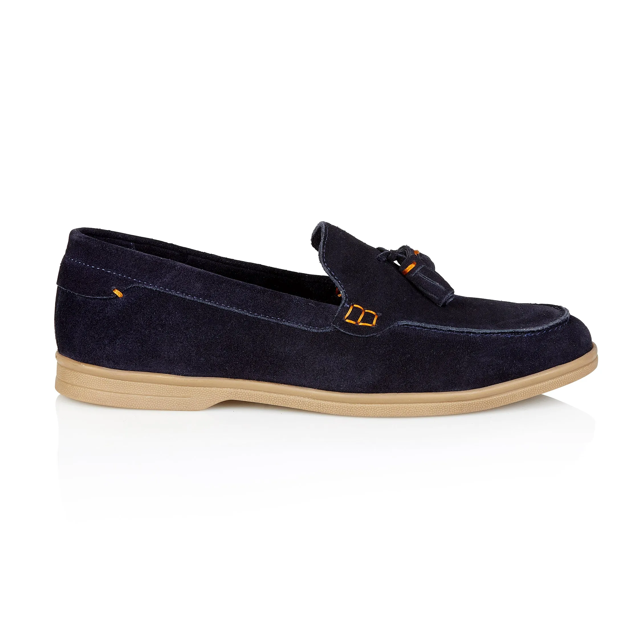 Wembley Suede Leather Tassel Loafers - Navy