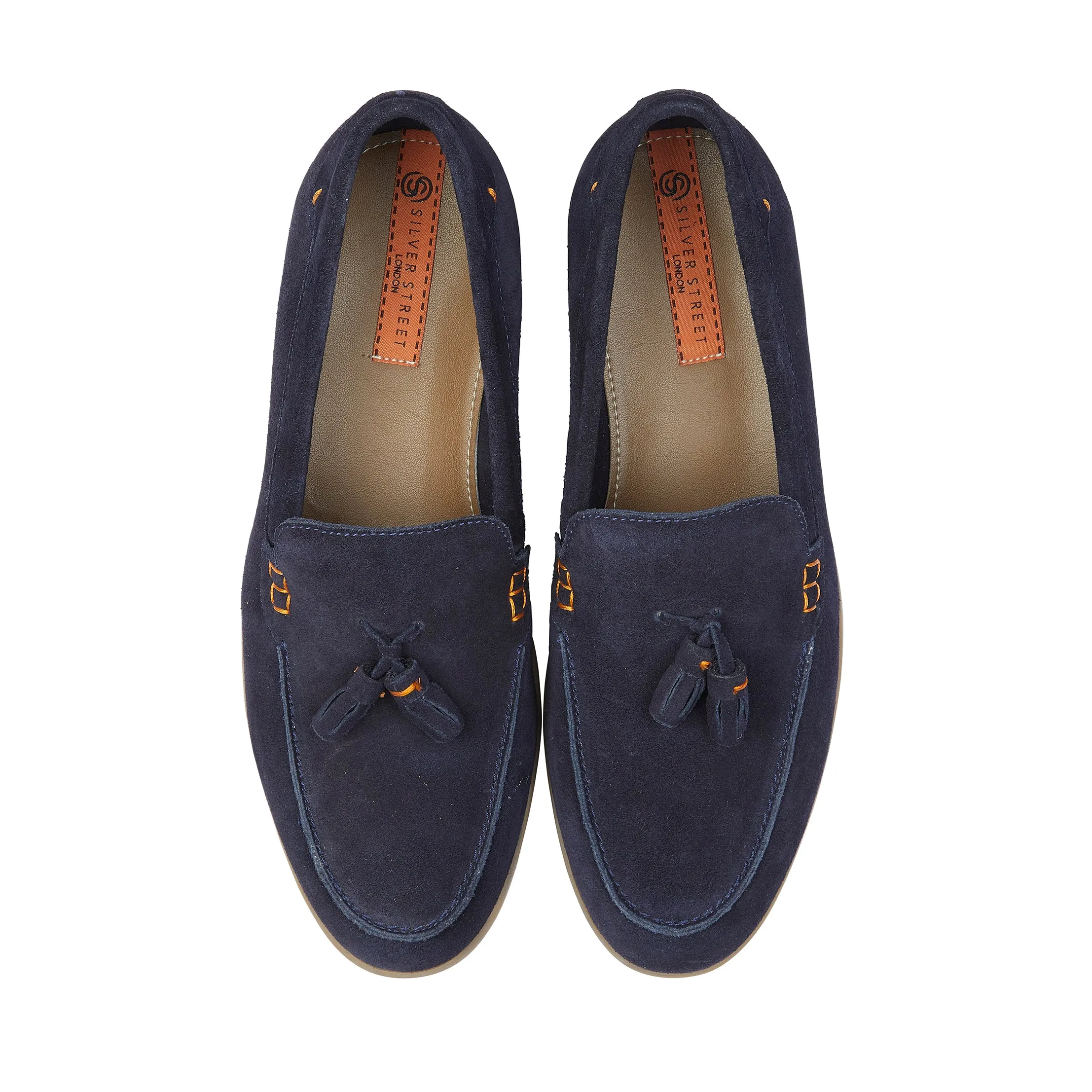 Wembley Suede Leather Tassel Loafers - Navy