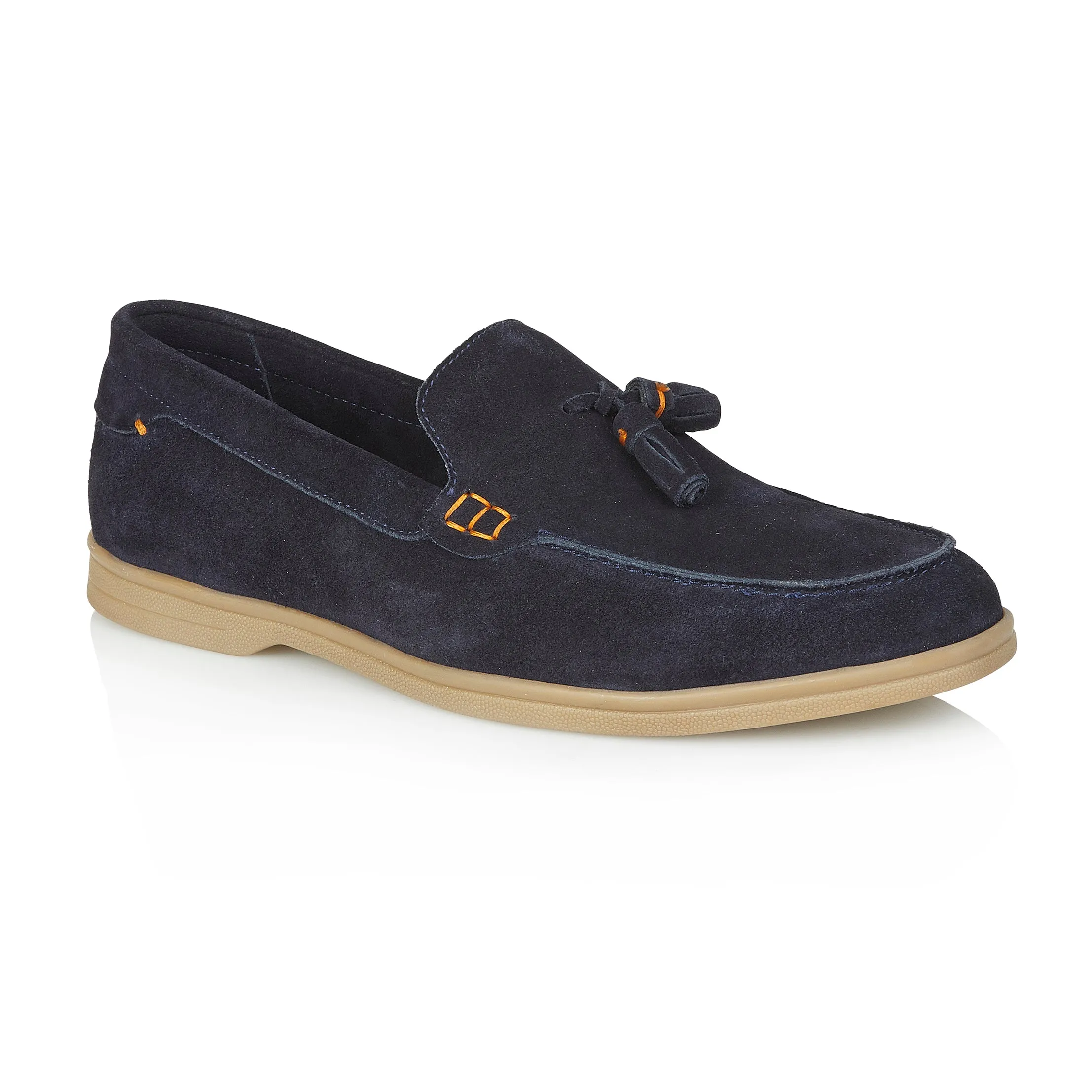 Wembley Suede Leather Tassel Loafers - Navy